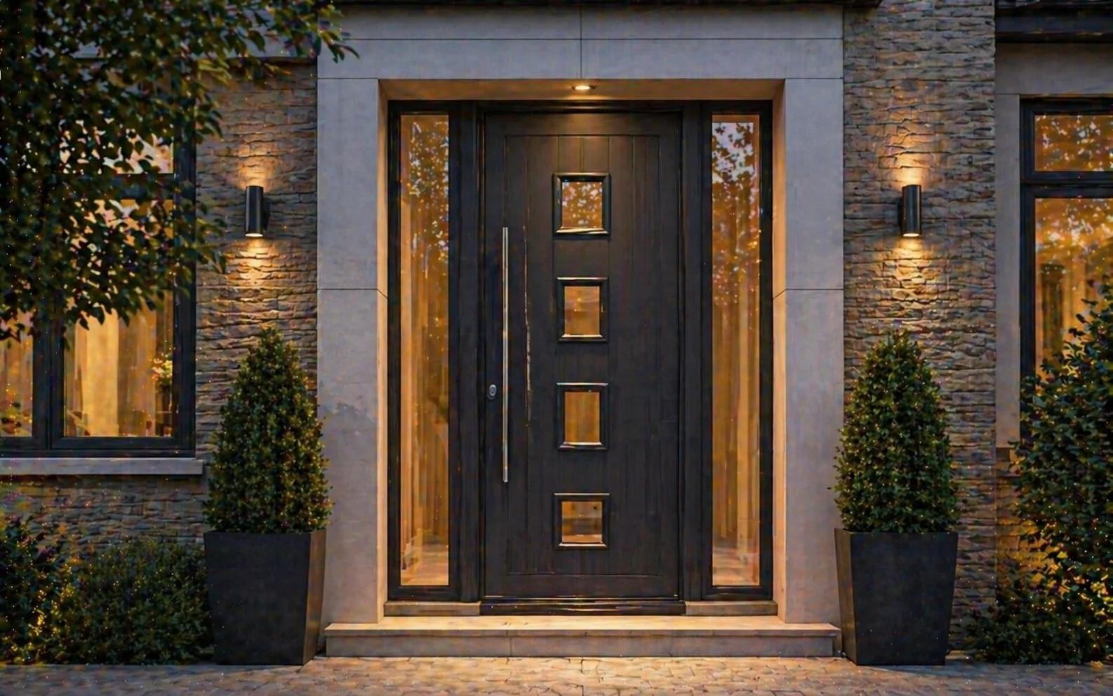 Composite entrance door with premium finish